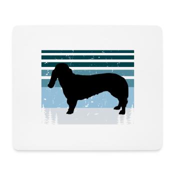 Basset Bleu De Gascogne Dog Silhouette Retro Sun - Tapis de souris (format paysage) - blanc - Devant
