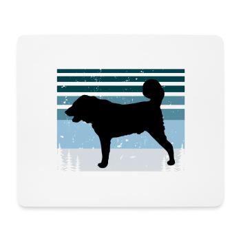 Armenischer Gampr Hundeliebhaber Silhouette Vintage Sonnenuntergang - Mousepad (Querformat) - Weiß - Vorne