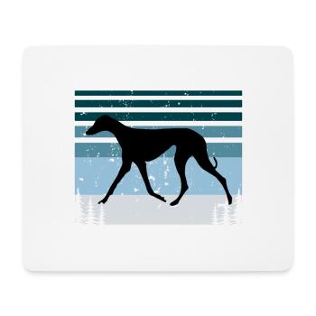 Azawakh Dog Lover Silhouette Vintage Sunset - Tapis de souris (format paysage) - blanc - Devant