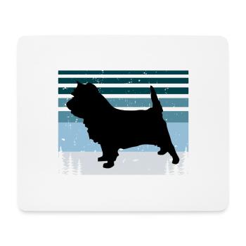 Cairn Terrier Dog Lover Silhouette Vintage Sunset - Tapis de souris (format paysage) - blanc - Devant