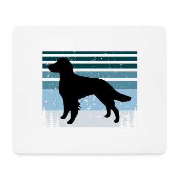 Britanny Dog Lover Silhouette Vintage Sunset - Tapis de souris (format paysage) - blanc - Devant