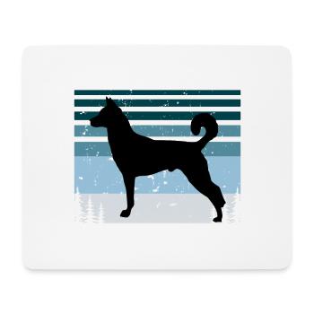 Canaan Dog Lover Silhouette Vintage Sunset - Tapis de souris (format paysage) - blanc - Devant