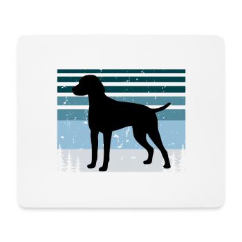 Braque D Auvergne Dog Love Silhouette Retro Sunset - Mouse Pad (horizontal) - white - Front