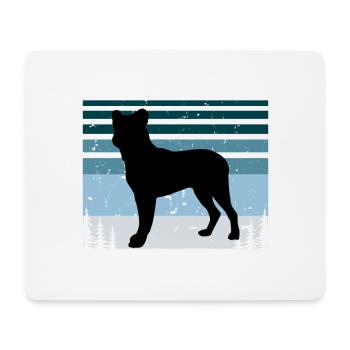 Cao Fila De Seo Miguel Hund Silhouette Retro Sonnenuntergang - Mousepad (Querformat) - Weiß - Vorne