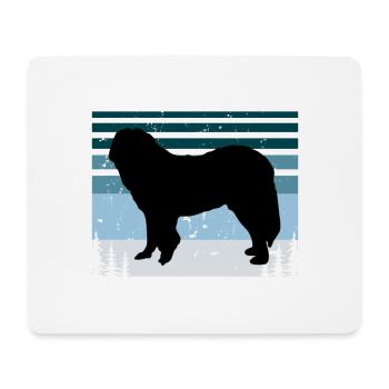 Caucasian Shepherd Dog Silhouette Retro Sunset - Mouse Pad (horizontal) - white - Front