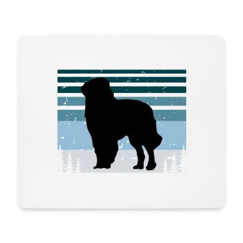 Carpathian Shepherd Dog Silhouette Retro Sunset - Mouse Pad (horizontal) - white - Front
