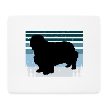 Clumber Spaniel Dog Love Silhouette Vintage Sonnenuntergang - Mousepad (Querformat) - Weiß - Vorne