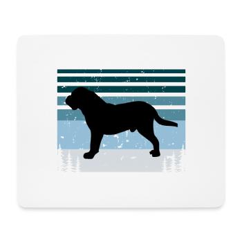 Dogue De Bordeaux Dog Love Silhouette Retro Sunset - Tapis de souris (format paysage) - blanc - Devant