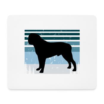 Englische Dogge Hund Liebe Silhouette Vintage Sonnenuntergang - Mousepad (Querformat) - Weiß - Vorne