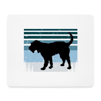 Griffon Nivernais Dog Love Silhouette Retro Sunset - Mouse Pad (horizontal) - white - Front
