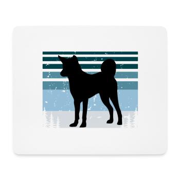 Indischer Paria Hundeliebhaber Silhouette Vintage Sonnenuntergang - Mousepad (Querformat) - Weiß - Vorne