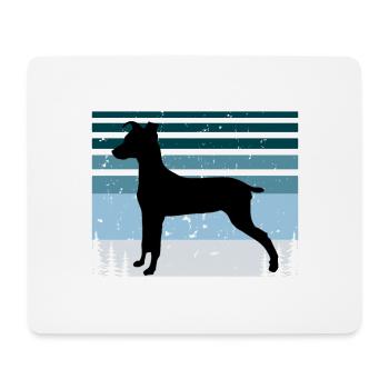 Japanese Terrier Dog Lover Silhouette Retro Sunset - Tapis de souris (format paysage) - blanc - Devant