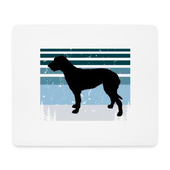 Irish Wolfhound Dog Love Silhouette Vintage Sunset - Mouse Pad (horizontal) - white - Front