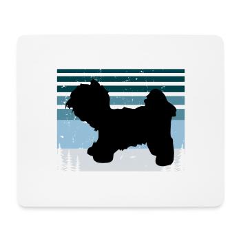 Kyi Leo Dog Lover Silhouette Vintage Sunset - Tapis de souris (format paysage) - blanc - Devant
