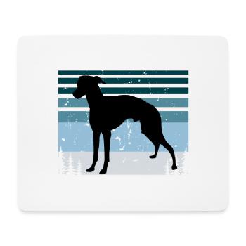 Rampur Greyhound Dog Lover Silhouette Retro Sunset - Mouse Pad (horizontal) - white - Front