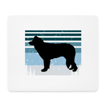 Welsh Sheepdog Dog Lover Silhouette Vintage Sunset - Tapis de souris (format paysage) - blanc - Devant