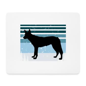 Tamaskan Dog Lover Silhouette Vintage Sunset - Mouse Pad (horizontal) - white - Front