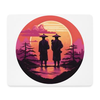 Synthwave japon hommes traditionnels - Tapis de souris (format paysage) - blanc - Devant