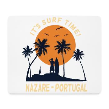 Nazare Portugal c’est le temps de surf surfeur surf - Tapis de souris (format paysage) - blanc - Devant
