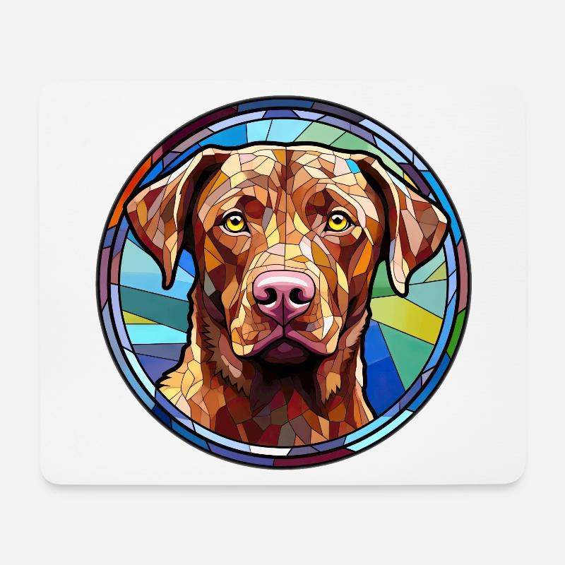 Chesapeake Bay Retriever Hunderasse Aquarell Glas - Mousepad (Querformat) - Weiß