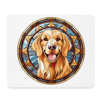 Golden Retriever Dog Race Aquarelle Verre - Tapis de souris (format paysage) - blanc - Devant