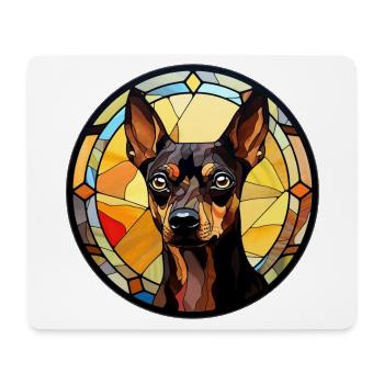 Miniature Pinscher Dog Breed Aquarelle Verre - Tapis de souris (format paysage) - blanc - Devant