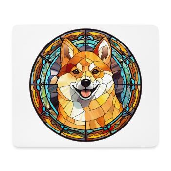 Shiba Inu Hunderasse Aquarellglas - Mousepad (Querformat) - Weiß - Vorne