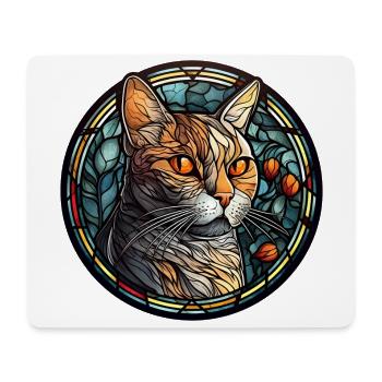 American Shorthair Cat Breed Aquarelle Verre - Tapis de souris (format paysage) - blanc - Devant