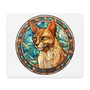 Abyssinian Cat Breed Watercolor Glass - Mouse Pad (horizontal) - white - Front