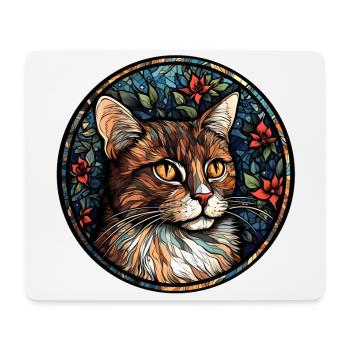 American Wirehair Cat Breed Watercolor Glass - Mouse Pad (horizontal) - white - Front