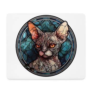 Devon Rex Cat Breed Watercolor Glass - Mouse Pad (horizontal) - white - Front