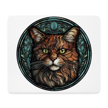 Manx Cat Breed Aquarelle Verre - Tapis de souris (format paysage) - blanc - Devant