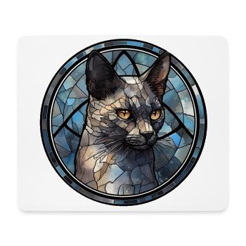 Korat Katzenrasse Aquarellglas - Mousepad (Querformat) - Weiß - Vorne