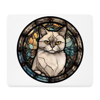 Munchkin Katzenrasse Aquarellglas - Mousepad (Querformat) - Weiß - Vorne