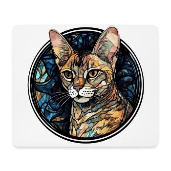 Ocicat Katzenrasse Aquarellglas - Mousepad (Querformat) - Weiß - Vorne