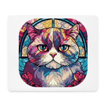Bunte schottische Faltkatzenrasse Aquarellfarbe - Mousepad (Querformat) - Weiß - Vorne