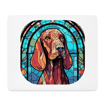 Bunte Bluthund-Hunderasse Aquarellglas Pai - Mousepad (Querformat) - Weiß - Vorne