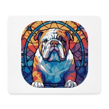Colorful English Bulldog Dog Breed Watercolor Glas - Mouse Pad (horizontal) - white - Front