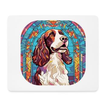 Bunte English Springer Spaniel Hunderasse Waterc - Mousepad (Querformat) - Weiß - Vorne
