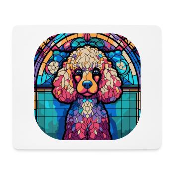 Caniche coloré Race de chien Aquarelle Peinture sur verre - Tapis de souris (format paysage) - blanc - Devant