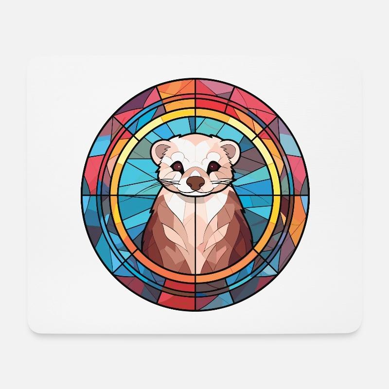 Frettchen Buntes Aquarell Tier Haustier Illustration - Mousepad (Querformat) - Weiß
