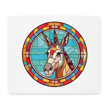 Donkey Colorful Watercolor Animal Pet Illustration - Mouse Pad (horizontal) - white - Front