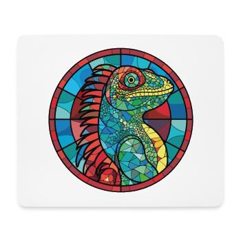 Iguana Colorful Watercolor Animal Pet Illustration - Mouse Pad (horizontal) - white - Front