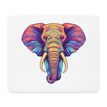 Elephant Colorful Watercolor Animal Illustration - Mouse Pad (horizontal) - white - Front