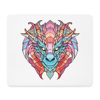 Drache Buntes Aquarell Tier Haustier Illustration - Mousepad (Querformat) - Weiß - Vorne
