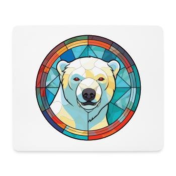 Polar Bear Colorful Watercolor Animal Illustration - Mouse Pad (horizontal) - white - Front