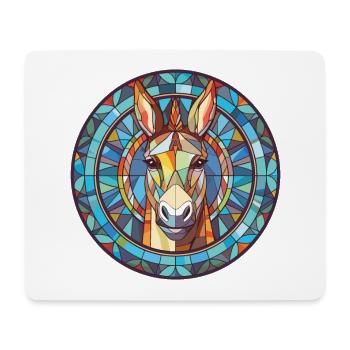 Donkey Colorful Watercolor Animal Pet Illustration - Mouse Pad (horizontal) - white - Front