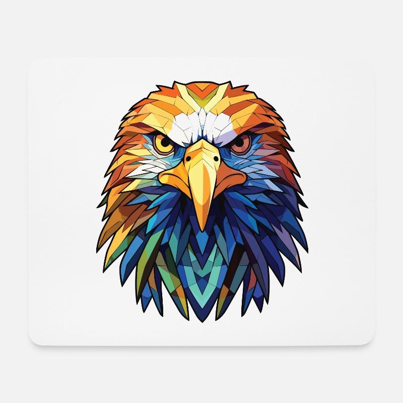 Adler Buntes Aquarell Tier Haustier Illustration - Mousepad (Querformat) - Weiß