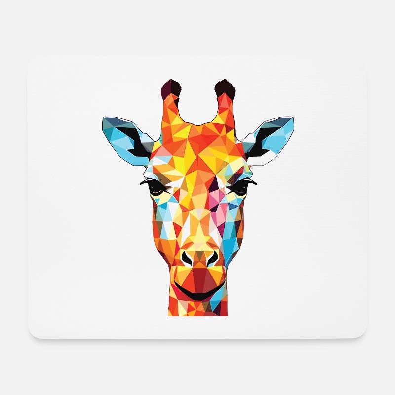 Giraffe Bunte Aquarell-Tierillustration - Mousepad (Querformat) - Weiß