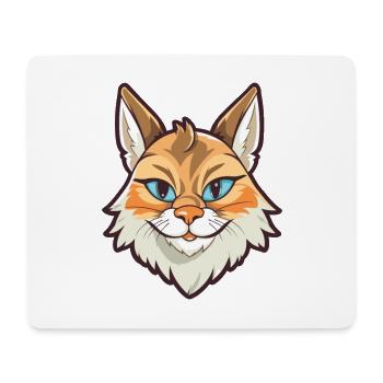 Luchskarikatur Kawaii Aquarellillustration - Mousepad (Querformat) - Weiß - Vorne